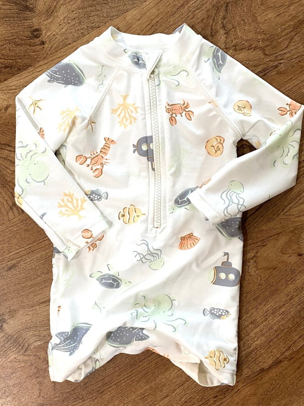 CARIBBEAN JOE Sea Animal Print Rashguard Suit-12M